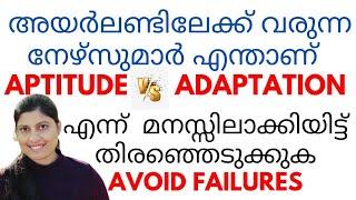 Changes in Aptitude or Adaptation latest video 2024 | Ireland nurses malayalam vlog