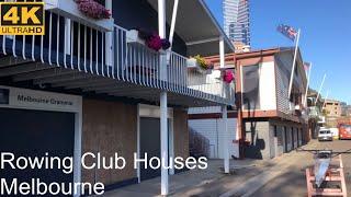 Walking Boathouse Drive | Rowing Club Houses | Melbourne Australia | 4K UHD