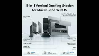 Vertical MacBook Docking Station, Docking Station for Mac mini with M.2 NVMe case Compatible#new