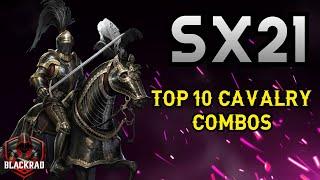 Sx21 WITHOUT AND WHITH SKINS TOP 10 CAVALRY COMBOS - Rise of Castles Ice and Fire