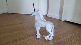 Einhorn aus Zeitung basteln/ making a unicorn out of newspaper