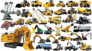 Dump Truck, Excavator, Loader, Tractor, Backhoe, Bulldozer | Learn Construction Vehicle Name Sounds