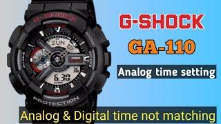 How to set analog time Casio G-Shock GA-110 (Digital and Analog time sync)