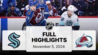 NHL Highlights | Kraken vs. Avalanche | November 05, 2024