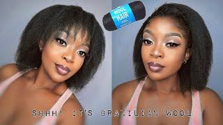 Natural Crochet Hairstyle Using Brazilian Wool| Fake Natural Crochet Styles