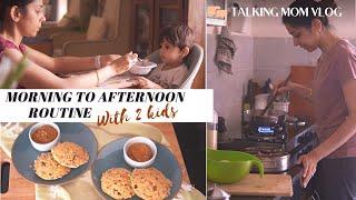 BUSY MORNING ROUTINE WITH 2 KIDS | Cooking & Cleaning Vlog | Day in a life of an Indian Homemaker