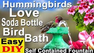 Hummingbird FOUNTAIN Attracts Hummingbirds How To Make Birdbath for Garden or Patio *NO Sun OR Solar