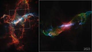 Time-lapse: Evolution of R Aquarii (2014 to 2023)