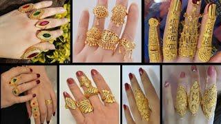 New latest gold long ring design for ladies/Gold finger ring design images