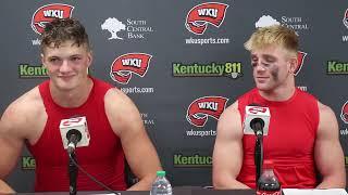 WKU FB: QB Caden Veltkamp and WR Easton Messer | Toledo Postgame | 9-21-24