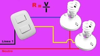 COMO CONECTAR 2 FOCOS con Interuptor Doble - 2020  - Como Conectar Dos Focos.