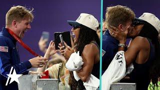 Hunter Woodhall & Wife Tara Davis-Woodhall HUG Over His Gold Medal Win At Paralympics