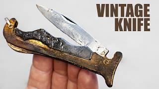 Beautiful Vintage Pocket Knife Restoration ASMR. Scales From Maple Burl