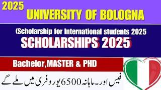 University of Bologna 2025 Admissions | €6,500 Stipend | Tuition-Free Scholarships