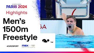 ANOTHER WORLD RECORD! ‍ | Men's Swimming 1500m Freestyle Highlights | #Paris2024