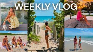 weekly vlog: travel to a new Florida beach, rooftop sunset, and baking with friends