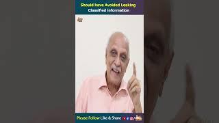 should have avoided leaking classified information | IYR krishna Rao | Shorts | IYR talks English