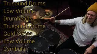 Trusound Drums Low Volume Hybrid Drumheads and Cymbals Demo 1