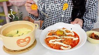 SUB) 입맛 되살리는 여름 집밥 출근 전 망고케이크 만들고 도시락 싸는 루틴 | 메밀 김밥, 단호박 크림치즈머핀, 지락실불닭, 푸딩계란찜, 얼갈이배추 비빔밥, 순댓국