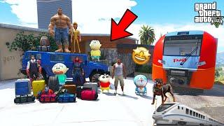 Shinchan and Franklin Start a New Trip Train Journey With Avengers Los Santos To Forest in GTA 5