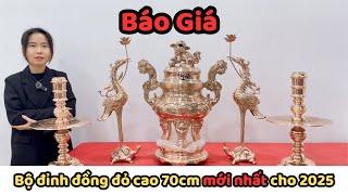 "Báo Giá Bộ Đỉnh Đồng Đỏ Cao 70cm 2025 – Tuyệt Tác Thờ Cúng