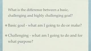 MYP Personal Project - Writing a Goal