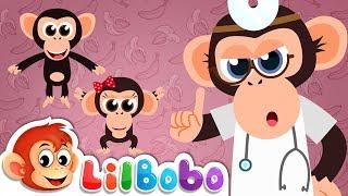 5 Little Monkeys Jumping on the Bed - Bouncing Surfaces | Little BoBo Nursery Rhymes - FlickBox Kids