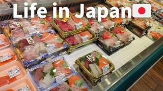 [Vlog] Daily life in Japan , Grocery shopping at the supermarket, Eating sashimi.