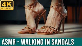 [4K] ASMR - Try On My New Pair of Sandals and Walk