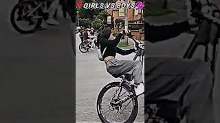 Girls VS boys cycle stunts Willy  #cycle#stunt #rider #wheelie #stunt #cycling#power#boys