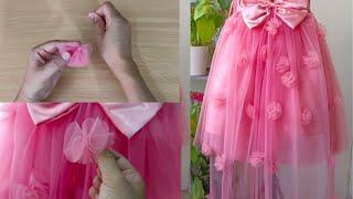 how to make flowers for a dress / flower for baby dress / easy flower making for fancy dress