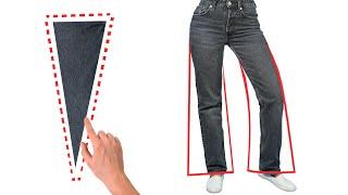 Easy sewing trick - how to turn skinny jeans into wide legs! Miarti ️