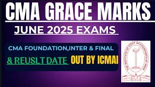 CMA Grace marks June 2025 Exams | Important Guideline Released CMA Foundation,Inter & Final Result