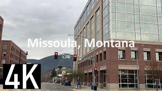 Road Tour of Missoula, Montana in 4K - Driving in Downtown Missoula