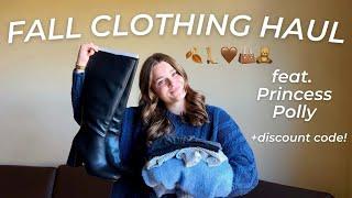 FALL FASHION HAUL! trending fall pieces, huge Princess Polly haul + discount code!