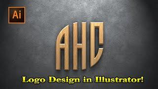 Monogram Letter (A H C) Logo Design In Adobe Illustrator!