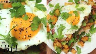 Crispy Potatoes Fried Egg Breakfast! ️‍Gm!