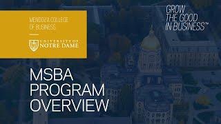 Notre Dame MSBA Program Overview | Explore the Master of Science in Business Analytics
