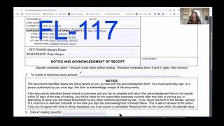 How to Fill Out Acknowledgment of Receipt, FL-117, Divorce Attorney in San Francisco, California