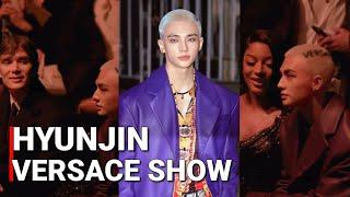 Stray kids Hyunjin 현진 At Versace Fashion Show & Celebrities Reactions to Hyunjin FULL VIDEO 2025