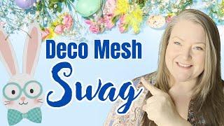 Deco Mesh Swag DIY: Easter Edition ~ How to Make an Easter Swag Wreath ~ Bunny With Glasses Wreath