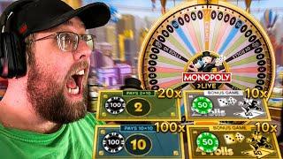 INSANE 10X CHANCE MULTIPLIER ON MONOPOLY LIVE! (BIG WIN)