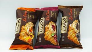 ASMR Unboxing Ligos 1994 Croissant La Crema With Cocoa Cream, Apricot & Cherry Filling