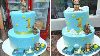 How To Make Two Tier Cake Decoration | 2 Step Train Theme Cake Design 2024 | Best Cake Decorating