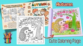 Hedgehog & Apple Tree |Autumn Coloring Fun for Kids