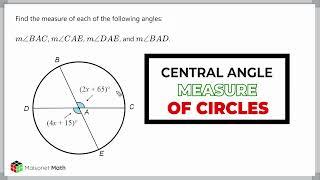 Central Angle Measures Of A Circle