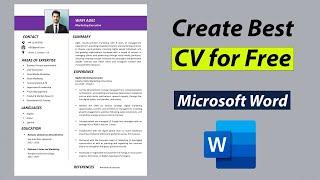 Make Professional CV for Free in MS Word | Best CV Format 2022