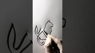How to Draw a Cat and Dog in One Line Art #aram_nabeel