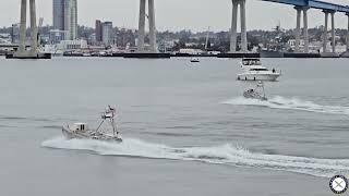 Navy New Unmanned Surface Vessels in San Diego Bay