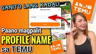 PAANO MAGPALIT NG PROFILE NAME SA TEMU APP | Riencyll Cabile